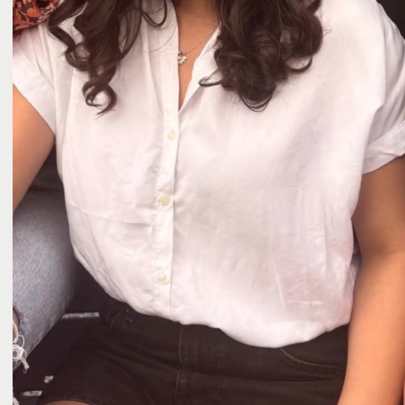 Quince Vintage Wash Tencel Camp Shirt Sz S White NEW - Picture 2 of 7